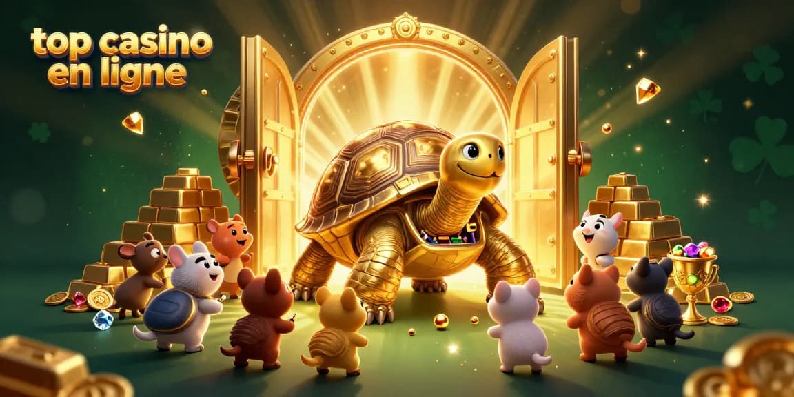 Jouez sur le meilleur casino en ligne avec une tortue d'or au pinball et des joyaux éblouissants.
