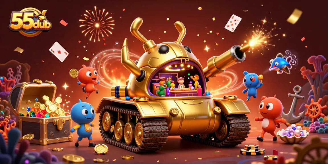 Join the 55club excitement with a vibrant digital casino scene, showcasing festive gameplay.