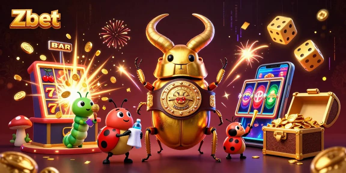Zbet electrifies players with a dazzling 3D scene of jackpot excitement and vibrant casino elements.