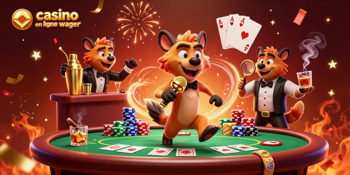 Profitez d'une ambiance de casino en ligne sans wager avec des hyènes animées et des jeux captivants.
