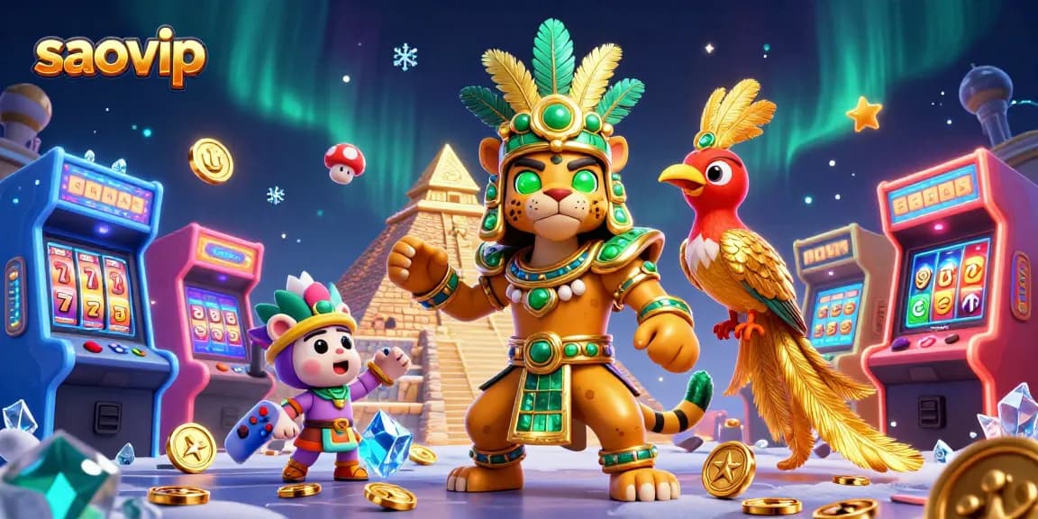 Engage in thrilling gameplay with saovip, featuring vibrant 3D characters and dynamic casino elements.