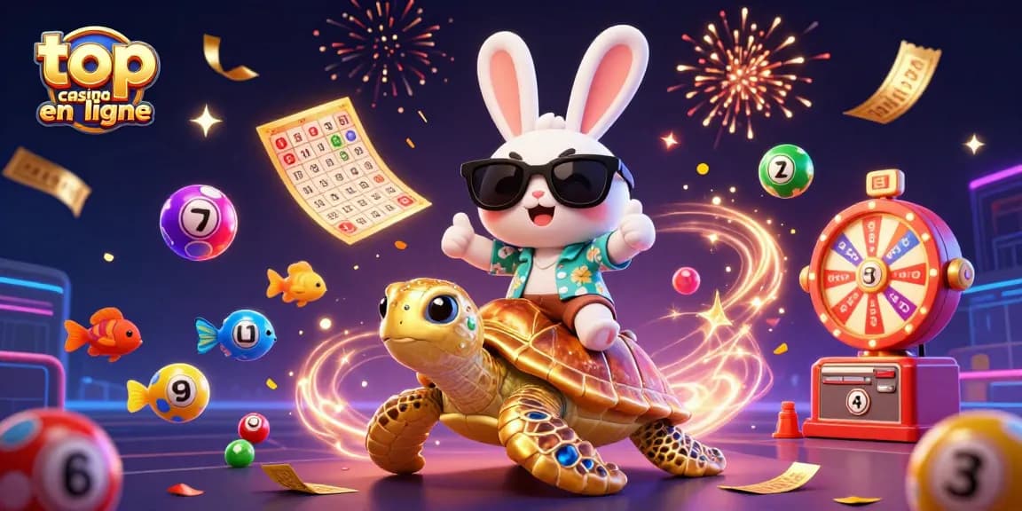 Jouez dans un top casino en ligne avec un lapin porte-bonheur et une tortue dorée.