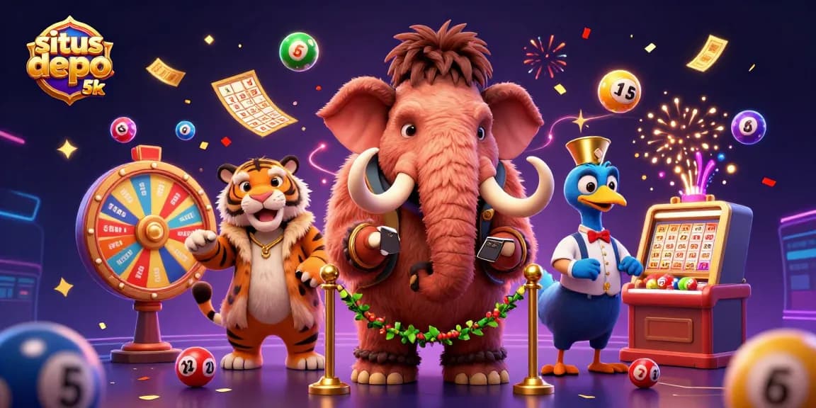 Win big with situs depo 5k featuring interactive gambling elements and vibrant characters all around.