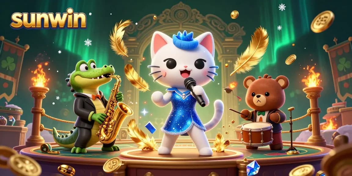 Join the casino scene with sunwin, where a jazzy cat sings, a crocodile plays sax, and a bear cub drums.