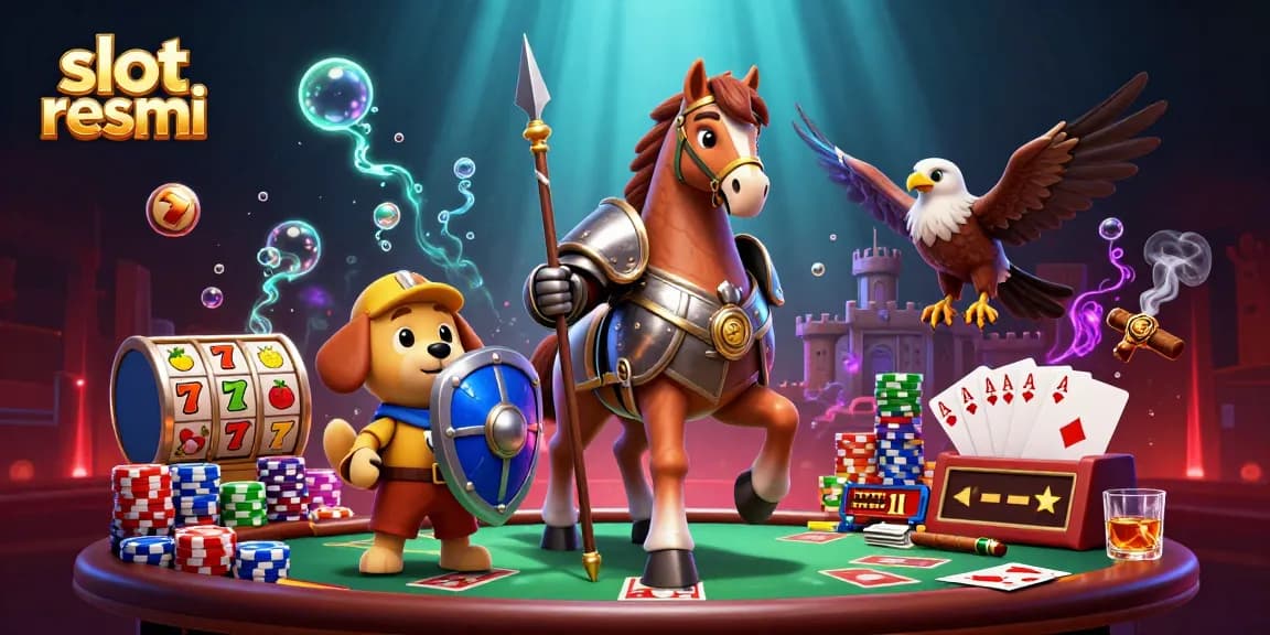 Experience thrilling slot resmi gameplay with joyful characters in a vibrant casino setting.