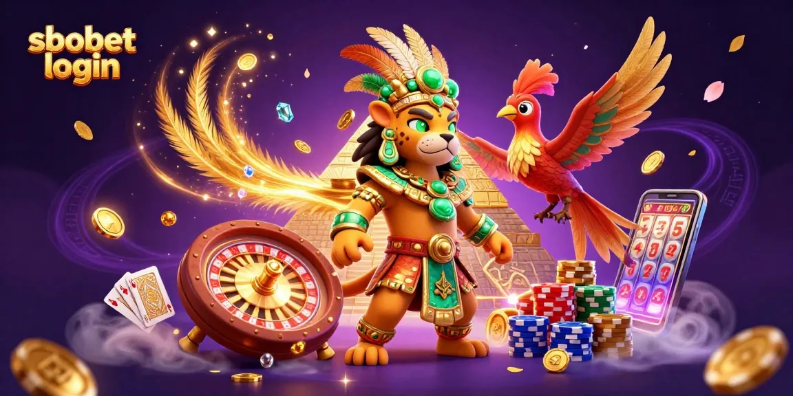 Bet on sbobet login with vibrant 3D casino characters and rich gambling elements.