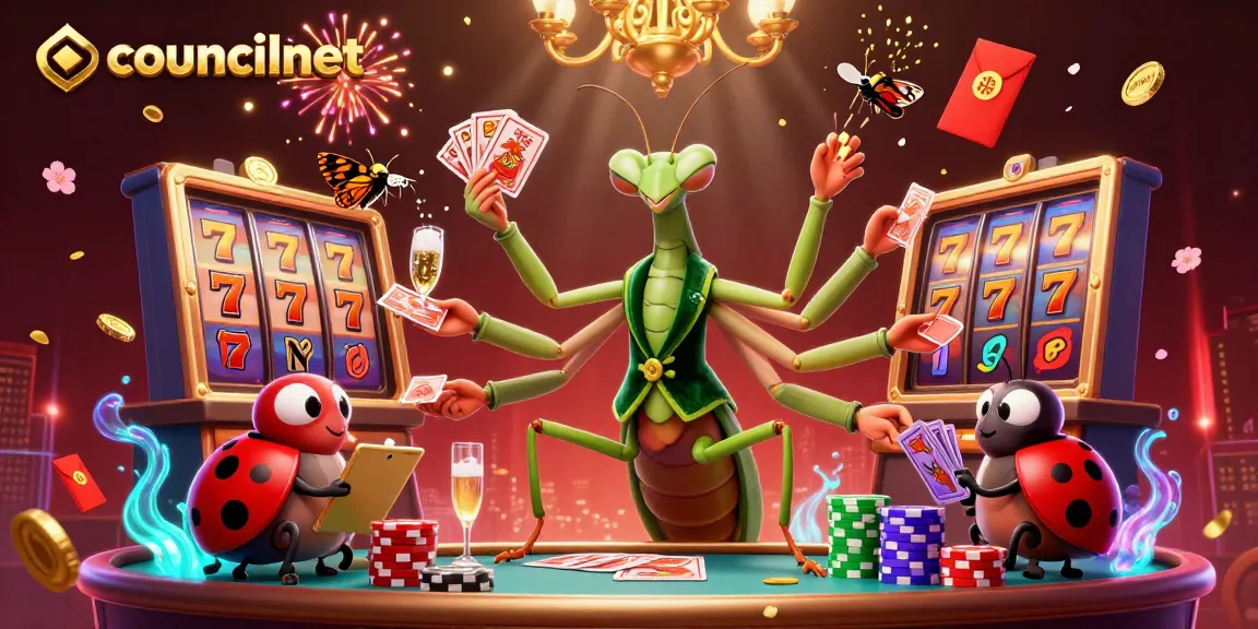 Experience thrilling gameplay at councilnet with vibrant slots and animated characters in a dynamic casino scene.