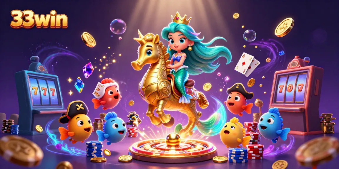 Experience thrilling adventures with the 33win casino, featuring a mermaid princess and gold treasures.