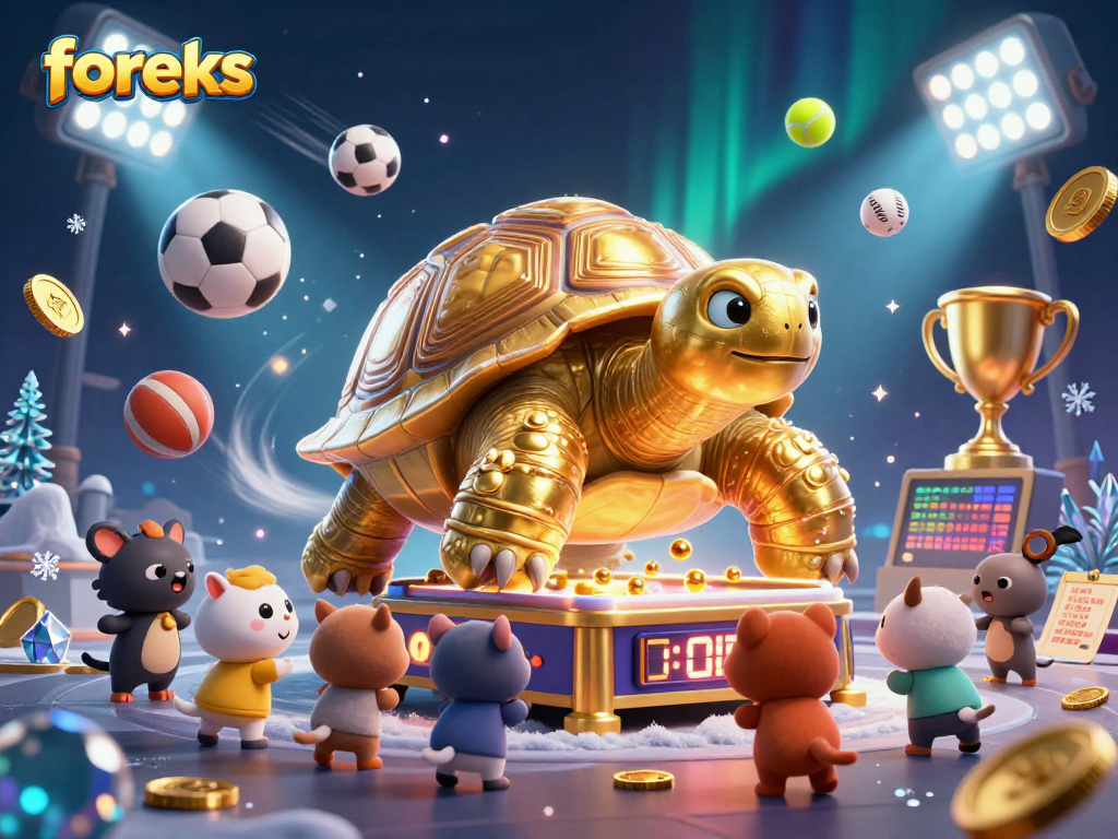 Experience foreks excitement with a vibrant casino scene featuring a golden tortoise pinball machine.