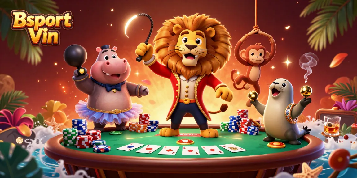 Experience the thrill of gaming with Bsport Vin at this vibrant casino scene featuring dynamic characters and rich details.