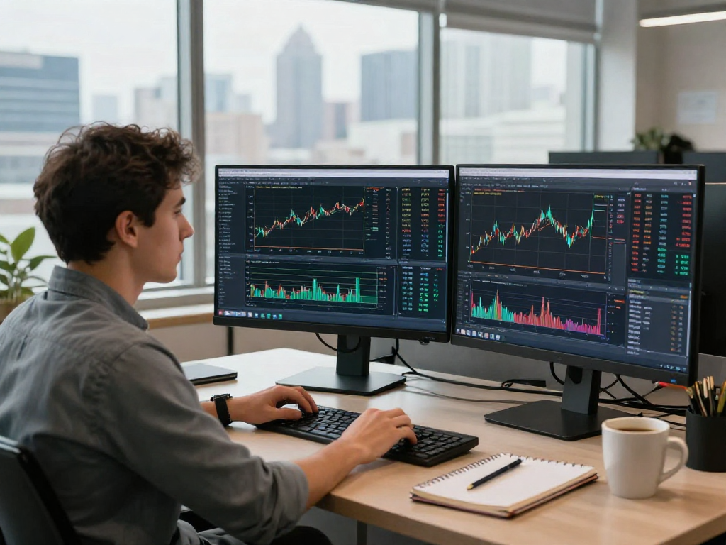 使用metatrader 5交易者在现代办公环境中分析市场趋势