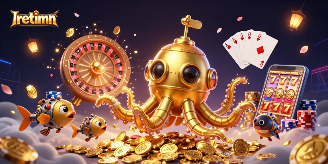 Experience Iretimn's thrilling casino adventure through a vibrant 3D illustration.