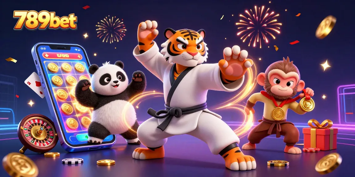 Experience thrilling gameplay with 789bet as a kung fu tiger and panda master the art of winning in this vibrant digital casino scene.