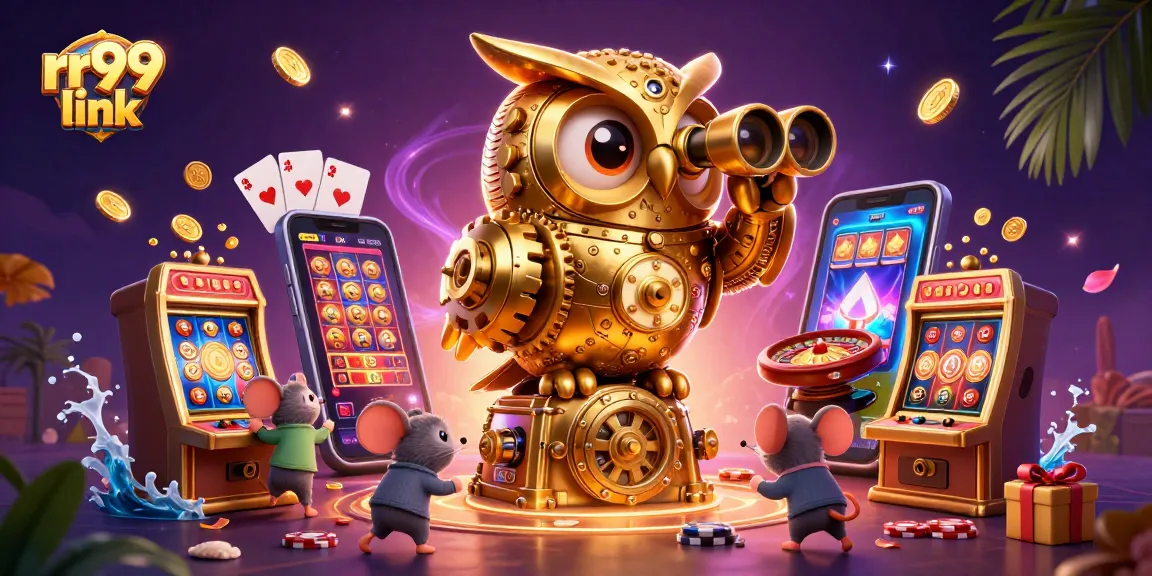Experience the excitement of the rr99 link in this vibrant casino scene featuring animated characters and game elements.