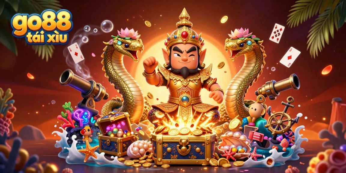 Engage in exciting go88 tài xỉu amidst vibrant characters and rich decorations.