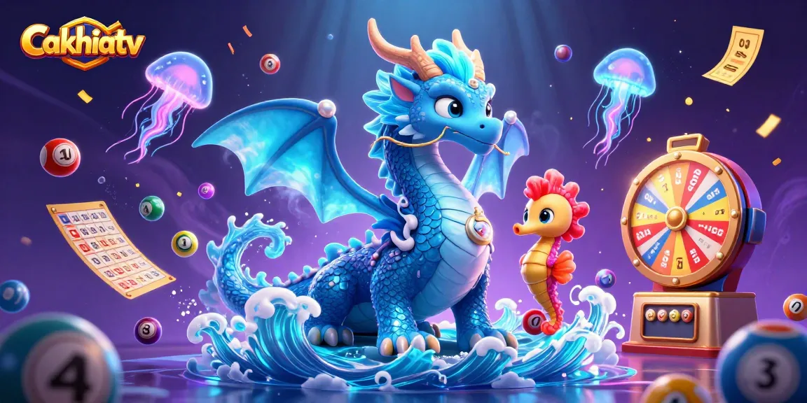 Cakhiatv brings thrilling online gambling to life with a majestic ocean dragon and vibrant gaming elements.
