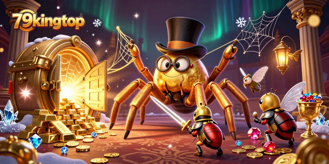 Engage with the thrilling scene at 79kingtop casino featuring gold, gems, and heroic characters.
