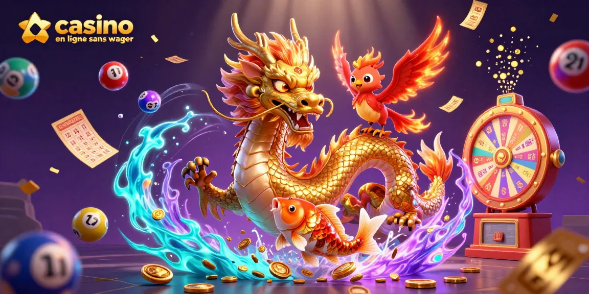 Gagnez des prix avec casino en ligne sans wager, dragon et phoenix au milieu de pièces d'or