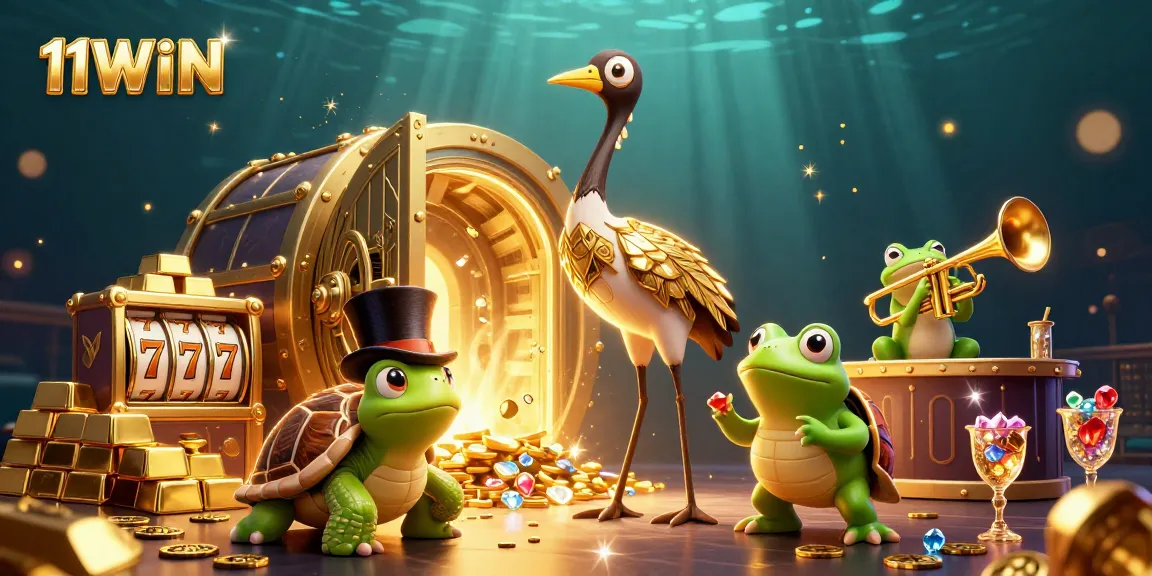 Experience 11WIN's vibrant speakeasy scene with 3D characters and dazzling casino elements.