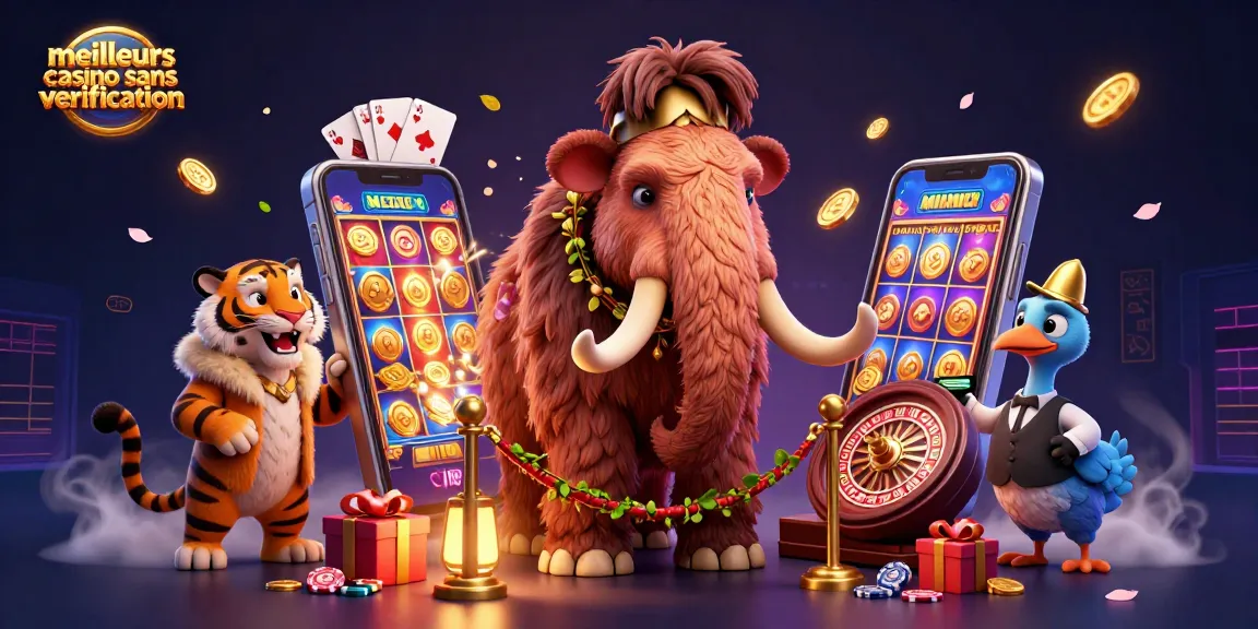 Immersez-vous dans les meilleurs casinos sans vérification avec un mammouth de casino et un invité VIP.