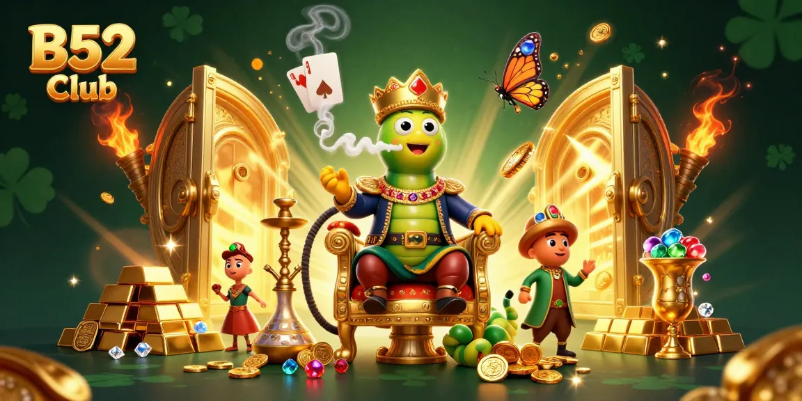 Engage with B52 Club's thrilling atmosphere through a vibrant casino-themed 3D illustration.