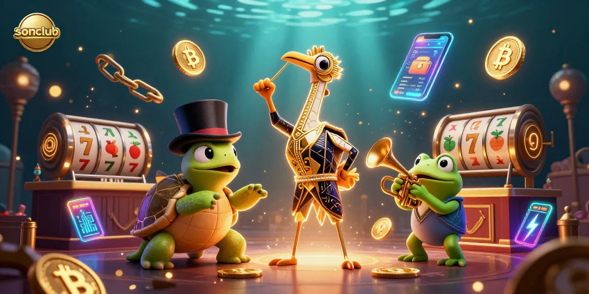 Engage with sonclub's vibrant 3D illustration featuring unique casino elements and characters bringing excitement to online gaming.
